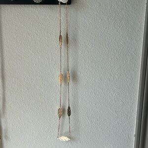 Gold colored leaf necklace